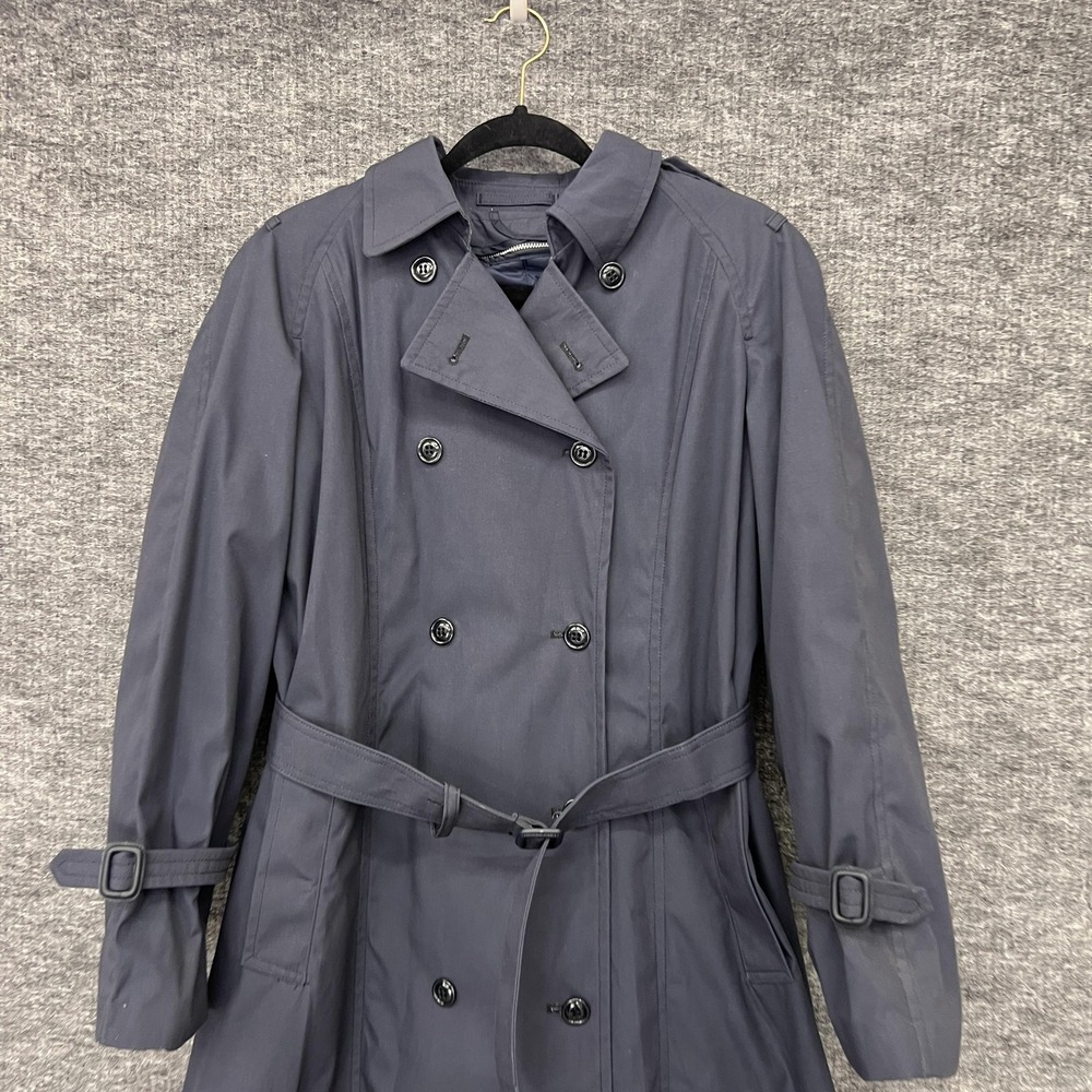 Air Force Military Trench Coat Women 12R Navy All Weather Double Breasted Belted - Picture 2 of 7